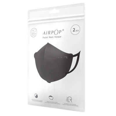 "AirPOP" kišeninė veido kaukė (juoda, 2 vnt.)-Pagrindinis