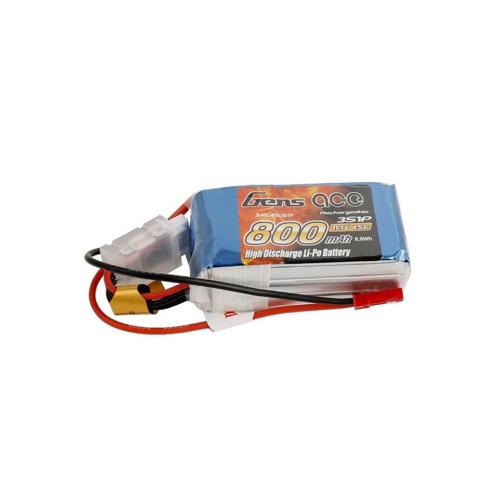 GensAce LiPo 800mAh 11.1V 45C 3S1P akumuliatorius-LiFePO4