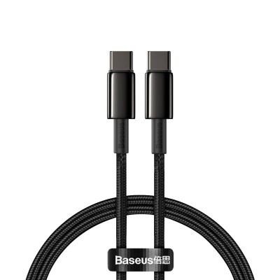 "Baseus Tungsten Gold" kabelio s-C tipo su C tipo-C 100W 1m