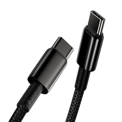 "Baseus Tungsten Gold" kabelio s-C tipo su C tipo-C 100W 1m