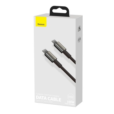 "Baseus Tungsten Gold" kabelio s-C tipo su C tipo-C 100W 2 m