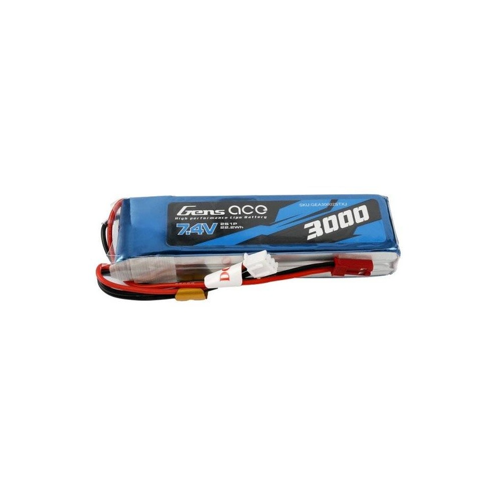 Gens Ace 3000mAh 7.4V 1C 2S1P LiPo akumuliatorius-LiFePO4