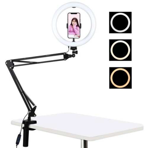 Puluz Stalinis rankinis stovas su 26 cm LED Vlogging Ring