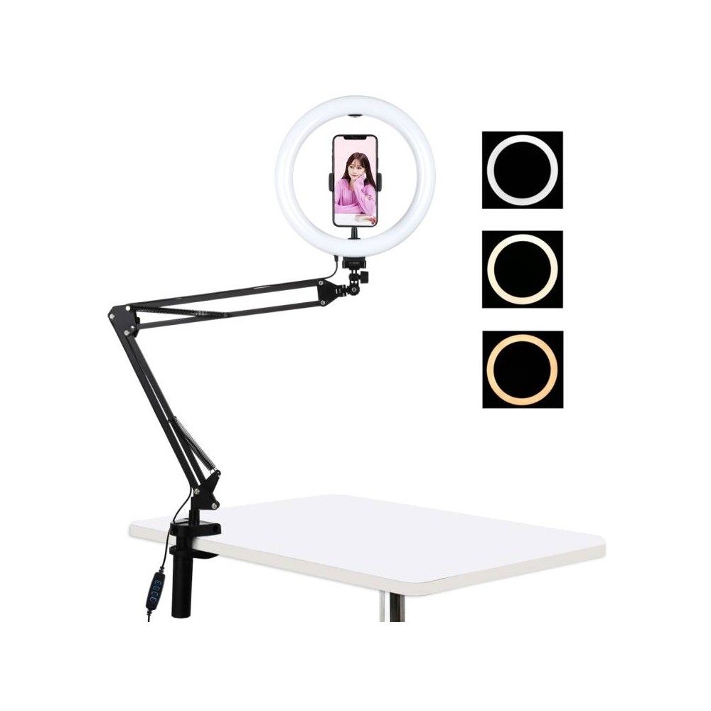 Puluz Stalinis rankinis stovas su 26 cm LED Vlogging Ring