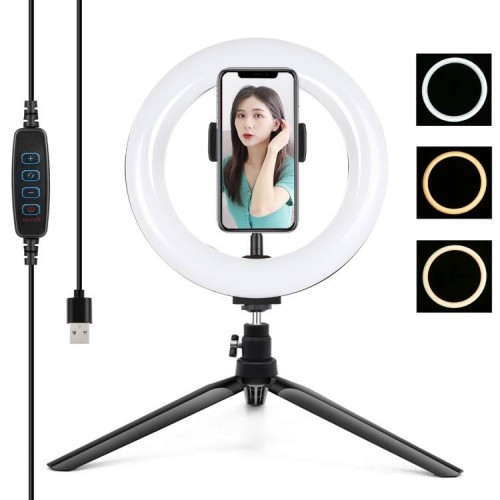 Puluz Trikojo laikiklis su 20 cm LED žiedu Vlogging