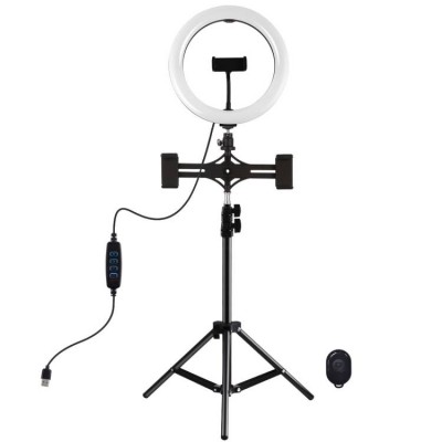 Puluz 1,1 m trikojo laikiklis su 26 cm LED žiedu Vlogging
