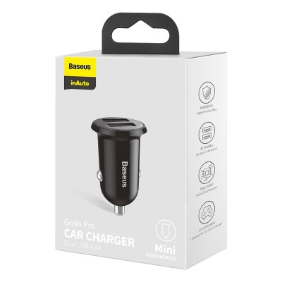 "Baseus Grain Pro" automobilinis įkroviklis 2x USB 4,8A