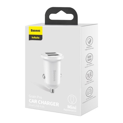 "Baseus Grain Pro" automobilinis įkroviklis 2x USB 4,8 A