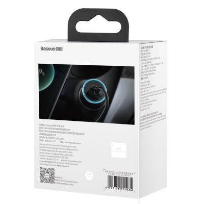 "Baseus Golden Contactor Pro" automobilinis įkroviklis, USB +