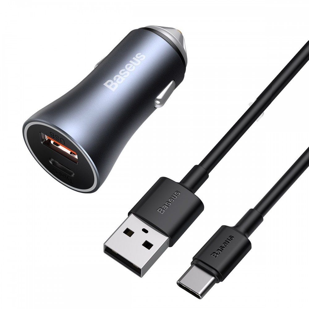 "Baseus Golden Contactor Pro" automobilinis įkroviklis, USB +
