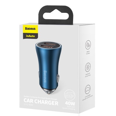 "Baseus Golden Contactor Pro" automobilinis įkroviklis, 2x USB