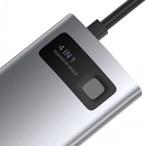 Centratorius 4in1 Baseus Metal Gleam Series, USB-C į USB 3.0 +