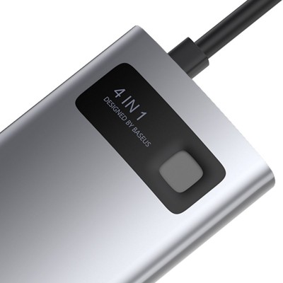 Centratorius 4in1 Baseus Metal Gleam Series, USB-C į USB 3.0 +