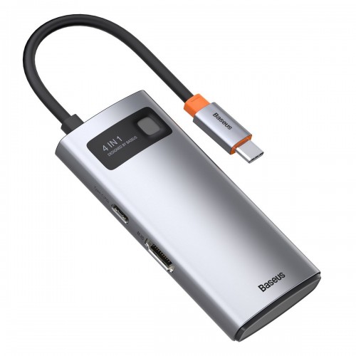 Centratorius 4in1 Baseus Metal Gleam Series, USB-C į USB 3.0 +