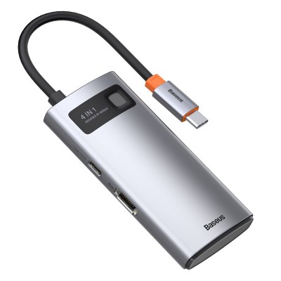 Centratorius 4in1 Baseus Metal Gleam Series, USB-C į USB 3.0 +