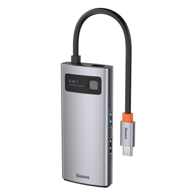 Centratorius 4in1 Baseus Metal Gleam Series, USB-C į USB 3.0 +
