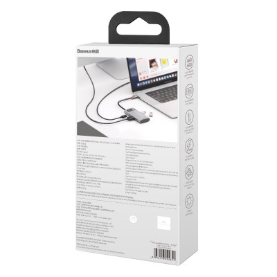 Centratorius 4in1 Baseus Metal Gleam Series, USB-C į USB 3.0 +