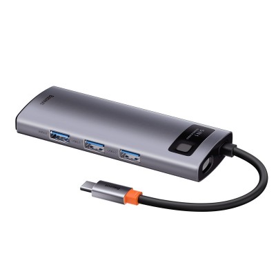 Centratorius 5in1 Baseus Metal Gleam Series, USB-C į 3x USB 3.0