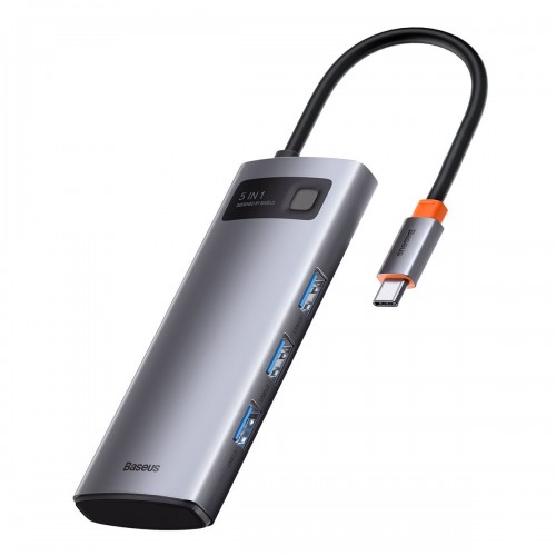 Centratorius 5in1 Baseus Metal Gleam Series, USB-C į 3x USB 3.0