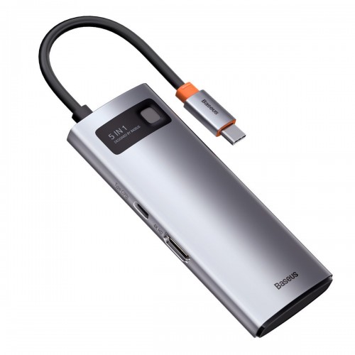 Centratorius 5in1 Baseus Metal Gleam Series, USB-C į 3x USB 3.0