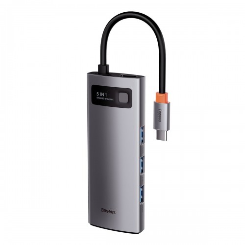 Centratorius 5in1 Baseus Metal Gleam Series, USB-C į 3x USB 3.0
