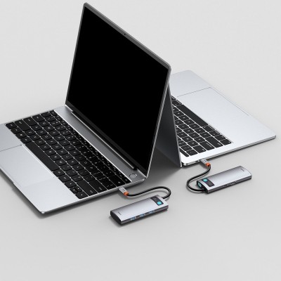 Centratorius 5in1 Baseus Metal Gleam Series, USB-C į 3x USB 3.0
