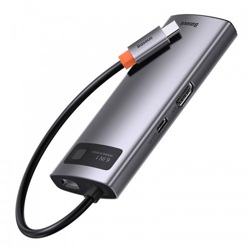 Centratorius 6in1 Baseus Metal Gleam Series, USB-C į 3x USB 3.0