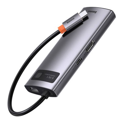 Centratorius 6in1 Baseus Metal Gleam Series, USB-C į 3x USB 3.0