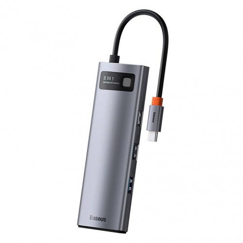 Centratorius 8in1 Baseus Metal Gleam Series, USB-C į 3x USB 3.0