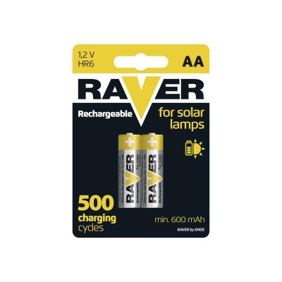 AA (R6) įkraunama baterija 1,2 V/600 mAh RAVER solar