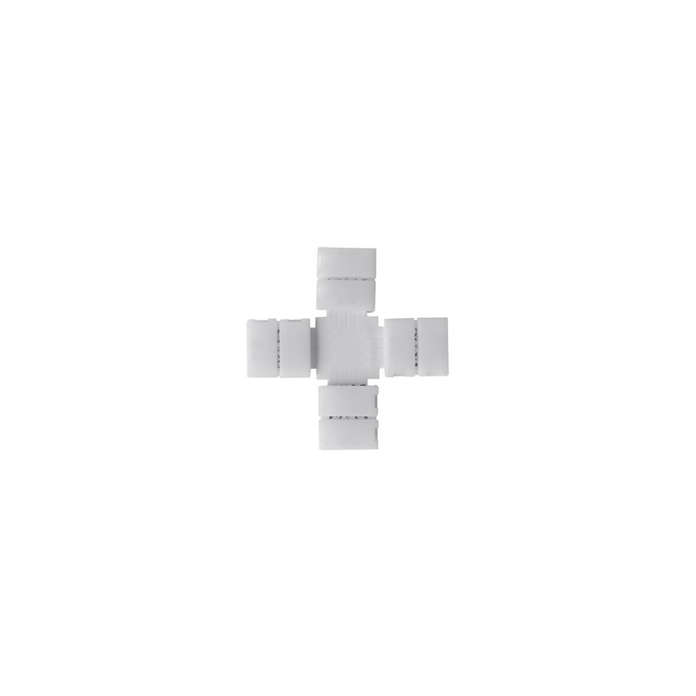Jungtis LED juostai X, RGB - 10 mm-Laikikliai LED juostelėms Jungtis LED juostai X, RGB - 10 mm-Laikikliai LED juostelėms