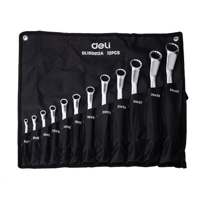 Dvigubų dėžutinių veržliarakčių rinkiniai 12 vnt. Deli Tools