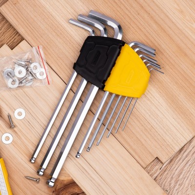 Šešiakampių raktų rinkiniai 1.5-10 mm Deli Tools EDL3080