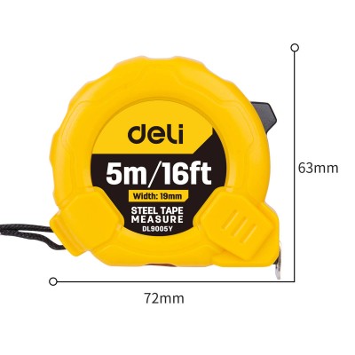Plieninė matavimo juosta 5 m/19 mm Deli Tools EDL9005Y