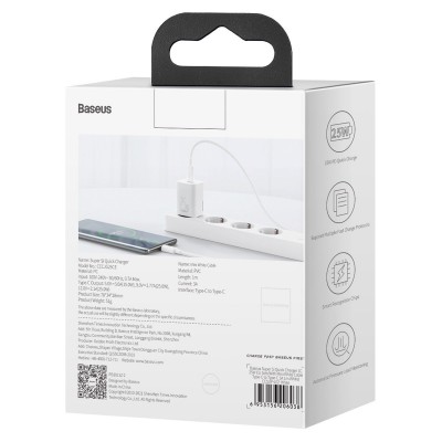 "Baseus Super Si" greitasis įkroviklis 1C 25W su USB-C laidas