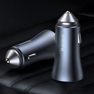 "Baseus Golden Contactor Pro" automobilinis įkroviklis, USB +