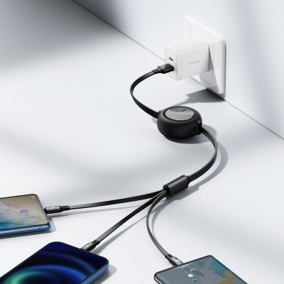 USB kabelis 3in1 Baseus Bright Mirror, USB į micro USB / USB-C