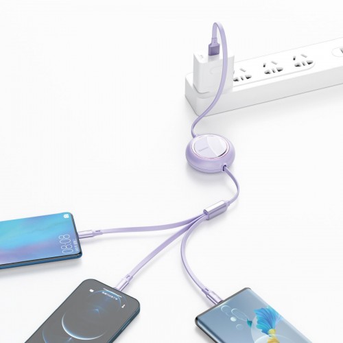 USB kabelis 3in1 Baseus Bright Mirror, USB į micro USB / USB-C