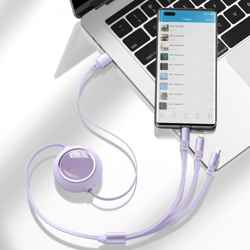 USB kabelis 3in1 Baseus Bright Mirror, USB į micro USB / USB-C