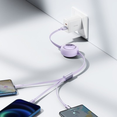 USB kabelis 3in1 Baseus Bright Mirror, USB į micro USB / USB-C