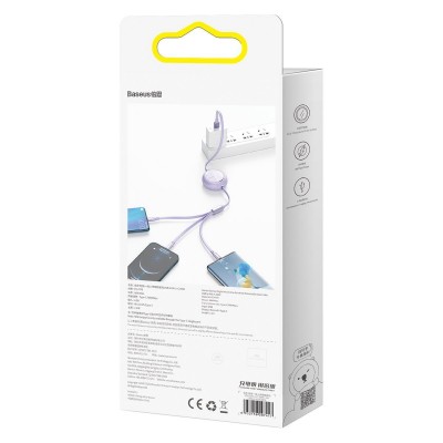 USB kabelis 3in1 Baseus Bright Mirror, USB į micro USB / USB-C