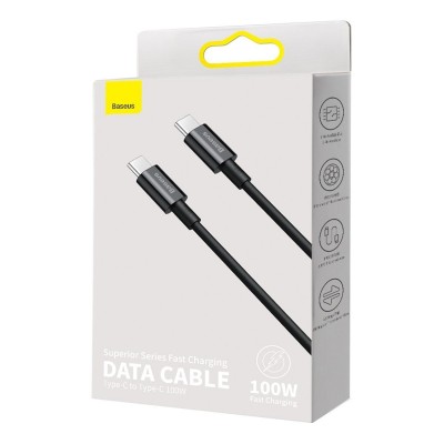 "Baseus Superior" serijos USB kabelis-C į USB-C, 100 W, 2 m