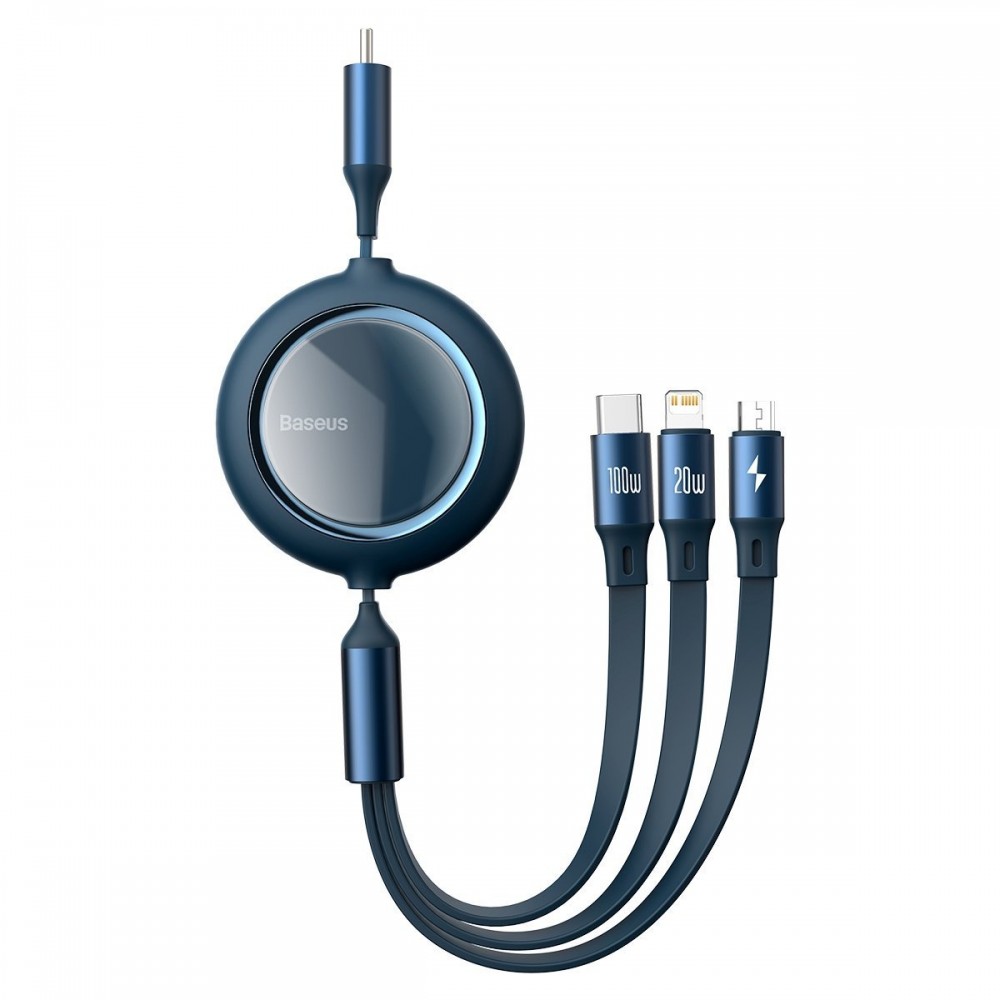USB-C laidas 3in1 Baseus Bright Mirror į micro USB / USB-C /