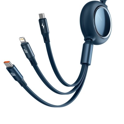 USB-C laidas 3in1 Baseus Bright Mirror į micro USB / USB-C /