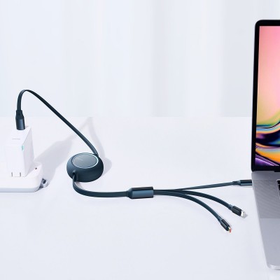 USB-C laidas 3in1 Baseus Bright Mirror į micro USB / USB-C /