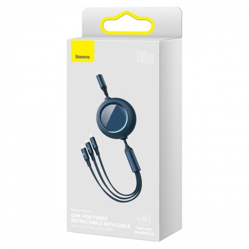USB-C laidas 3in1 Baseus Bright Mirror į micro USB / USB-C /