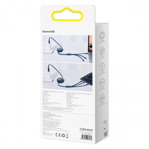 USB-C laidas 3in1 Baseus Bright Mirror į micro USB / USB-C /