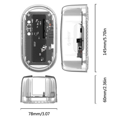 Prisijungimo stotelė Orico 1-vieta HDD/SSD 3,5" USB-C