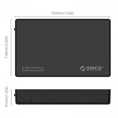 Kietųjų diskų korpusas Orico 2,5 / 3,5'' colių USB-C-Pagrindinis