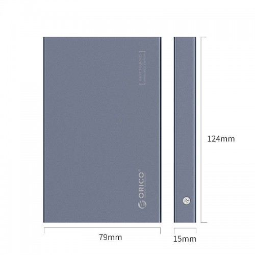 Kietųjų diskų išorinis korpusas Orico HDD/SSD 2,5" USB3.1 s-C